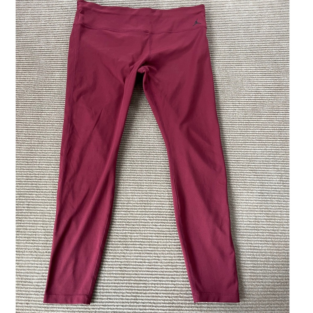 Jordan Womens Tight Fit Athletic Leggings Burgundy Maroon Jumpman XL‎